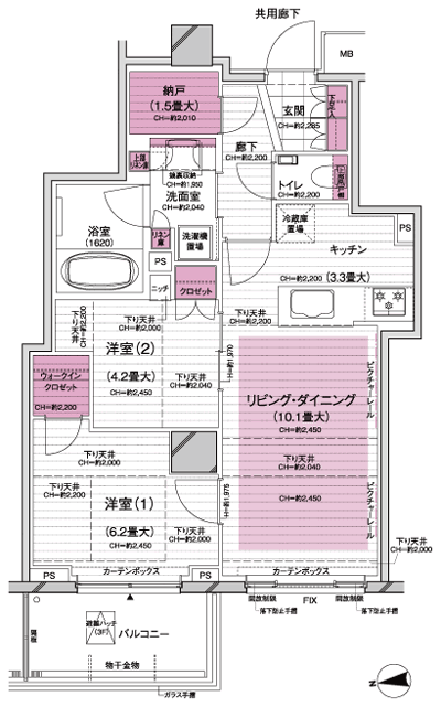 Floor: 2LDK + N + WIC, the occupied area: 58.39 sq m, Price: 59,900,000 yen, now on sale