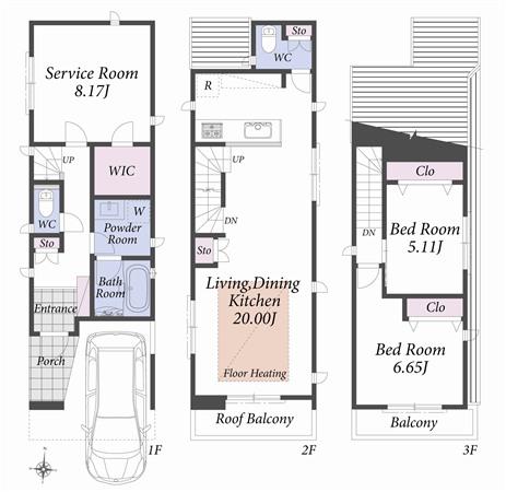 Building plan example (floor plan). Reference plan floor plan 14.3 million yen ・ 96.48 sq m ・ A Building