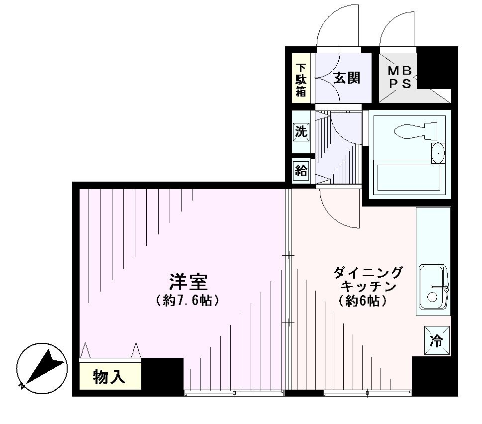 Floor plan. 1DK, Price 16.8 million yen, Occupied area 32.17 sq m