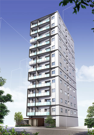 Buildings and facilities. Stylish its design was a monotone and keynote is, Also in harmony with the city average of Honkomagome the deep green is alive, To assert its presence.  ※ Exterior - Rendering