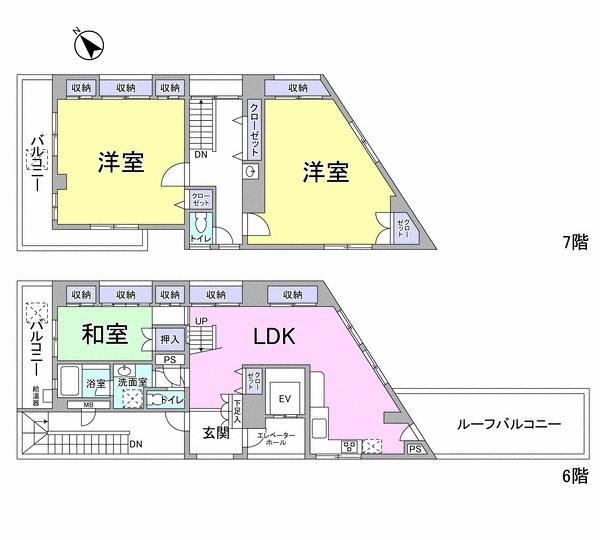 Floor plan. 3LDK, Price 59,800,000 yen, Footprint 132.17 sq m , Balcony area 15.12 sq m