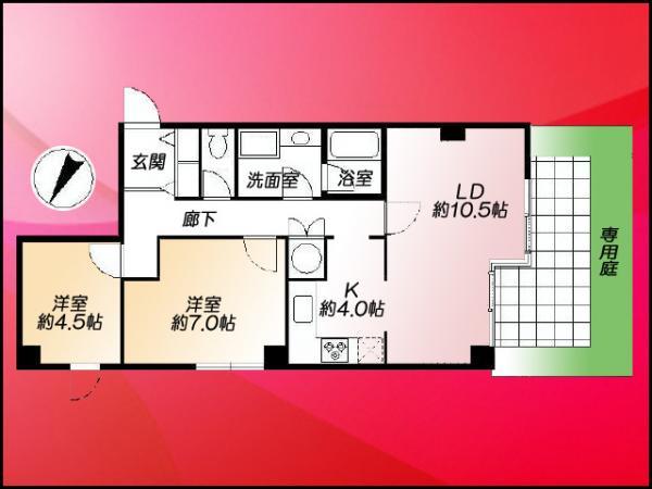 Floor plan. 2LDK, Price 38 million yen, Occupied area 70.62 sq m floor plan