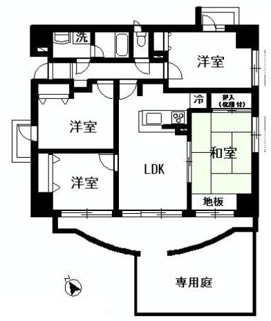 Floor plan. 4LDK, Price 43 million yen, Occupied area 75.07 sq m
