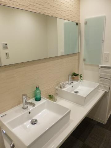 Wash basin, toilet. 2 bowl