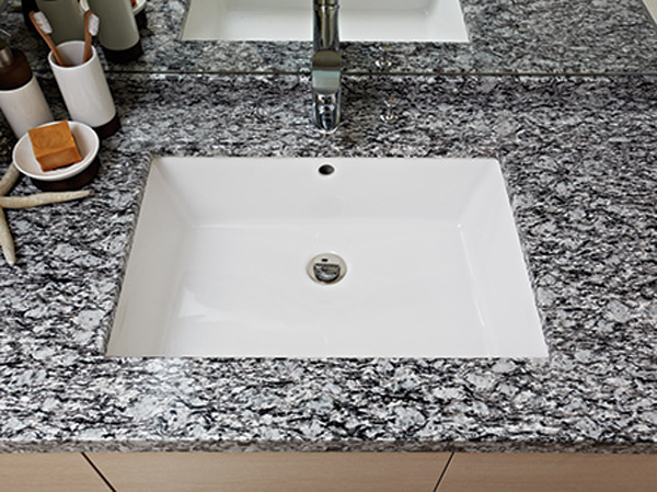 Bathing-wash room.  [Vanity top plate of natural stone] Adopt a natural stone strike a fine quality of the counter. Beautifully colored daily life scene. (Same specifications)