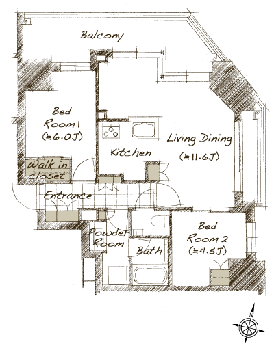 Floor: 2LDK + WIC, the occupied area: 56.49 sq m, Price: TBD