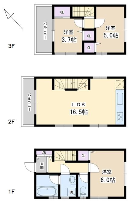 Building plan example (floor plan). Building price 14 million yen Building area 69.55 sq m
