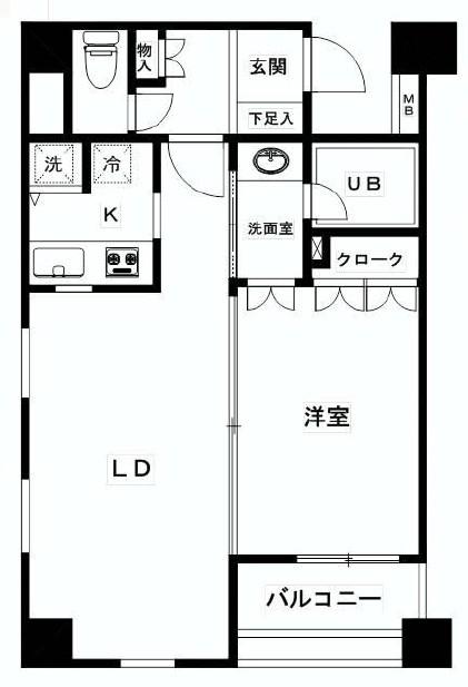 Floor plan. 1LDK, Price 27,800,000 yen, Occupied area 50.64 sq m , Balcony area 3.09 sq m