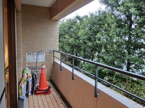 Balcony. Tiled stylish balcony of