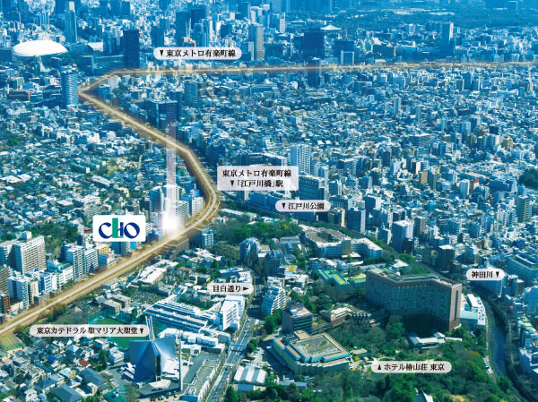 Surrounding environment. Waseda University campus (about 1310m), Ochanomizu University (included small ・ During ~ ・ High, About 950m), Atomi Gakuen'naka ・ High School (about 810m), Tsukuba University Small ・ During ~ ・ High School (about 880m), Tokyo Gakugei University Takehaya Small ・ Junior high school (about 1360m), Equipped to 20 minutes speaking walk from local. Many educational institutions scattered close to, I'm happy educational environment in the family. (Posted aerial photographs of are subjected to a CG processing in was taken in April 2013, In fact a slightly different)