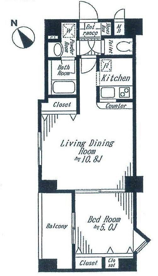Floor plan. 1LDK, Price 27,980,000 yen, It is fashionable décor footprint 41 sq m accent Cross.