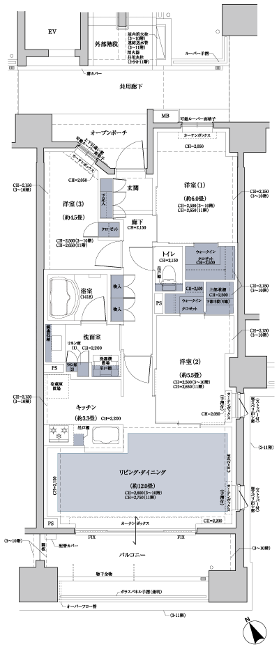 Floor: 3LDK + 2WIC, occupied area: 71.39 sq m