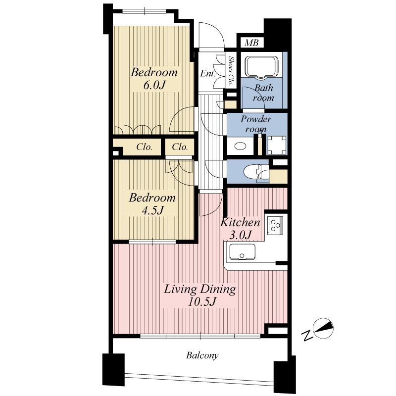Floor plan. 1LDK + S (storeroom), Price 35,800,000 yen, Footprint 53.6 sq m , Balcony area 8.23 sq m