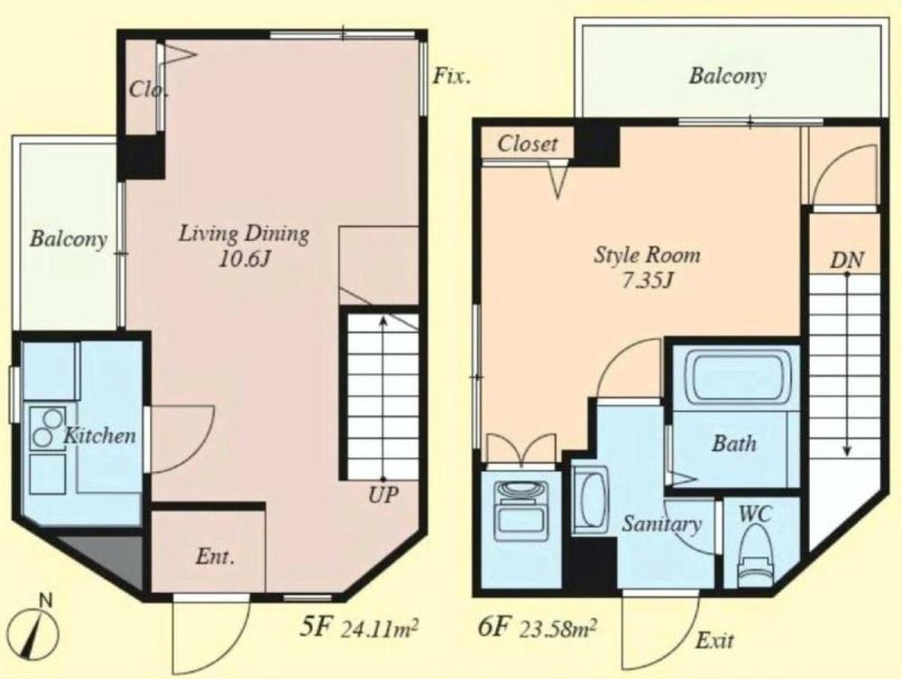 Floor plan. 1LDK, Price 21,800,000 yen, Occupied area 47.69 sq m
