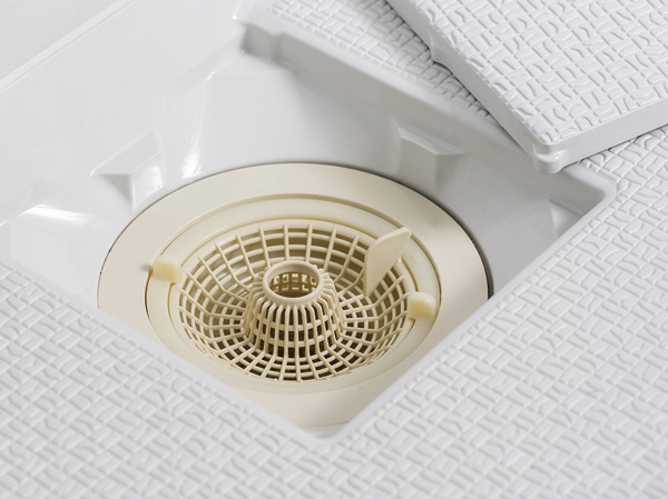 Bathing-wash room.  [Raku poi hair catcher] The filter of the drainage ditch in a special three-dimensional network structure, Discarded easily flip it over catch the hair.