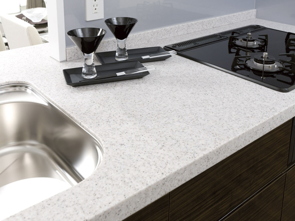 Kitchen.  [Population marble countertops] The counter top, beautifully, Also adopted an easy artificial marble maintenance. It will produce the upscale kitchen. To the door of the system kitchen, Gloss adopted a beautiful melamine mirror. Sink bottom, It has become a silent sink to reduce the sound to hit the water and tableware. (Same specifications)