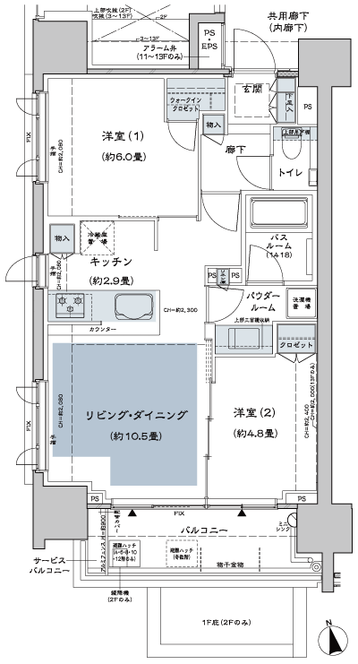 Floor: 2LD ・ K + WIC (walk-in closet), the area occupied: 54.6 sq m, Price: TBD