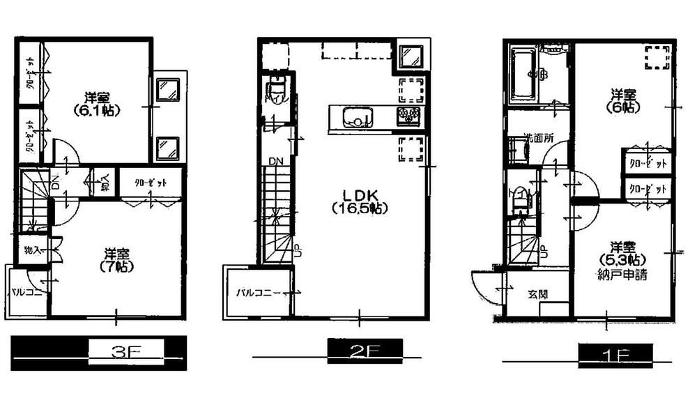 Floor plan. 57,800,000 yen, 4LDK, Land area 76.02 sq m , Building area 93.99 sq m