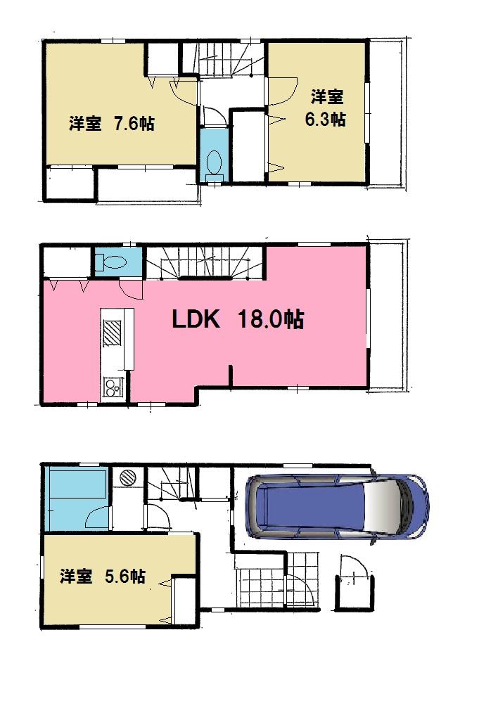 Building plan example (introspection photo). Building plan example (B compartment) Building price 17,820,000 yen, Building area 101.20 sq m