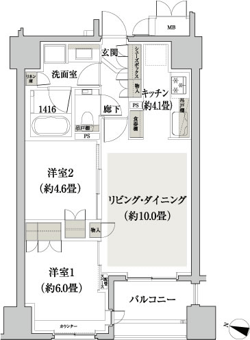 Floor: 2LDK, the area occupied: 55.4 sq m, Price: TBD