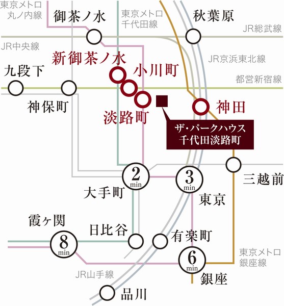 <The ・ Park House Chiyoda Awajicho> Access view