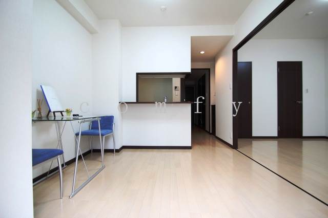 Living and room. Living room from the balcony