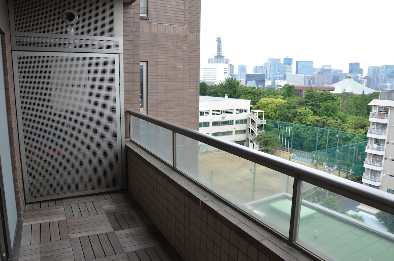 Balcony. South balcony It was laid natural wood panel