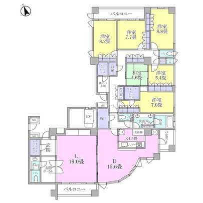Floor plan. Chidorigafuchi, This room overlooking the green of the Imperial Palace.