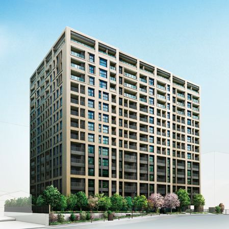 Shared facilities.  [Exterior - Rendering] Of Sanbancho, In order to become a new attraction. authentic ・ Stateliness ・ Such as Japanese style, Review the keyword, such as was used in the previous turn-cho, Consider the new keyword appropriate in this vast site from scratch, It aims to design with the modern sense. Appearance of natural earth colors feel the tenderness is, By arranging the frontage of large and small rhythmically, Not too heavy, It makes a light impression.