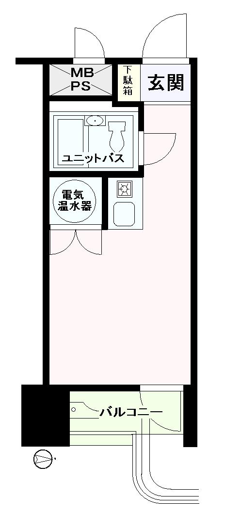 Floor plan. Price 9.8 million yen, Occupied area 16.55 sq m , Balcony area 2.21 sq m