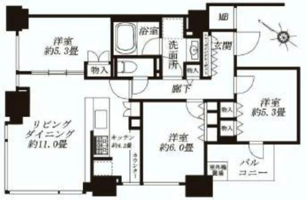 Floor plan. 3LDK, Price 84,800,000 yen, Occupied area 71.61 sq m , Balcony area 4.1 sq m