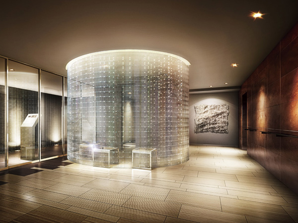 Shared facilities.  [Entrance Hall Rendering] To attract people's minds, Urban design. The concept of the design, Work in "Otemachi, Live in Otemachi ". Also without compromising to live in work, Want to get their time in the ON and OFF is interlaced, It is designed with the aim of living space to the higher our such consciousness. Most stuck point is the design of the entrance. Aware that it is a city center property was kept in mind urban design.