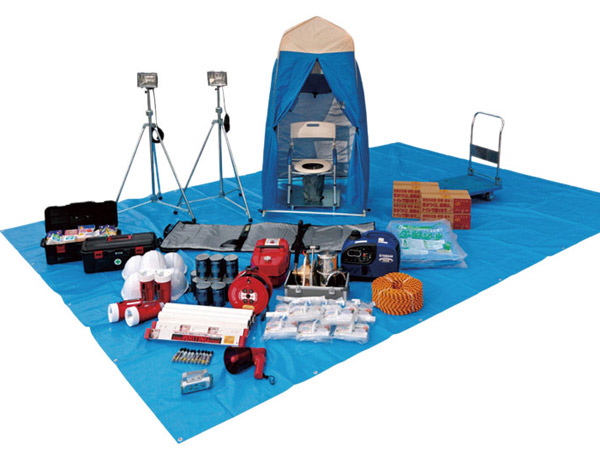earthquake ・ Disaster-prevention measures.  [3rd. Help each other [Evacuation ・ Mutual assistance measures]  ・ Disaster prevention stockpile warehouse] <Major disaster prevention equipment> ● message sheet set ● generator ● Handy stretcher, etc. ※ The contents of the stockpiles are subject to change in the future. (Same specifications)