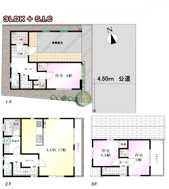 Floor plan. 53,800,000 yen, 3LDK, Land area 72.58 sq m , Building area 108.9 sq m