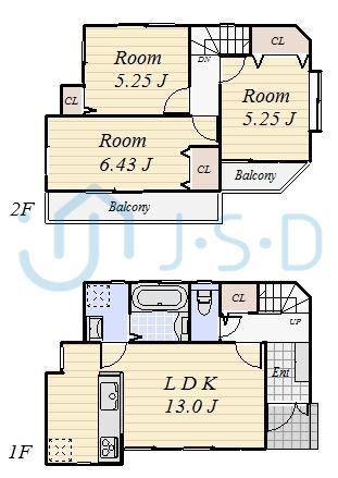 Floor plan. 40,800,000 yen, 3LDK, Land area 92.6 sq m , Building area 71.11 sq m