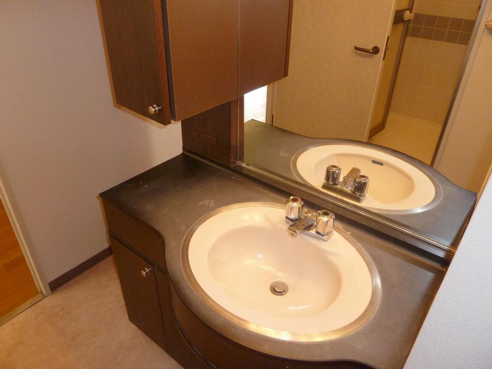 Wash basin, toilet. Bathroom vanity