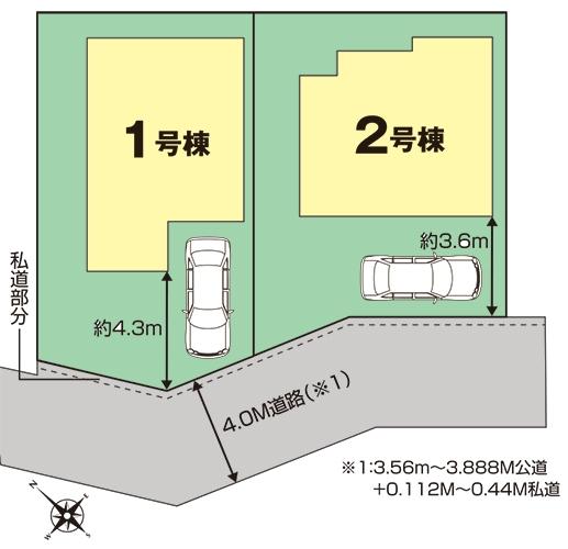 The entire compartment Figure. Chofu Kikunodai 3-chome, the entire compartment view