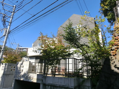 Building appearance. Sunny garden House