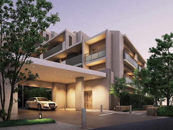 Shared facilities.  [Owner's Entrance Rendering]  ※ Rendering of me, Site placement illustrations from the actual somewhat different in those drawn on the basis of the drawings of the planning stage. Also, It may be subject to change in the future. It should be noted, Details of appearance ・ Equipment ・ Piping, etc., it has some omitted or simplified. Also, The real thing and texture with regard to the tile and various member ・ There is a case where the appearance of such a different color. With regard to planting rather than a representation of the status of a particular season, It does not grow to about Rendering at the time of completion.