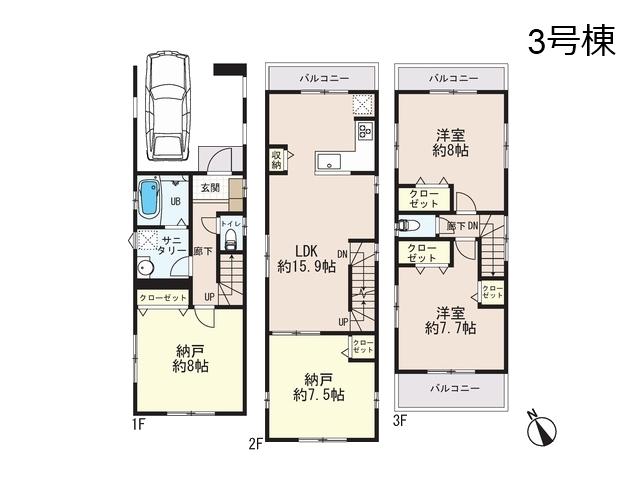 Floor plan. Large-scale commercial facilities are aligned Keio Line "Chofu" a 9-minute walk to the station (about 750m)