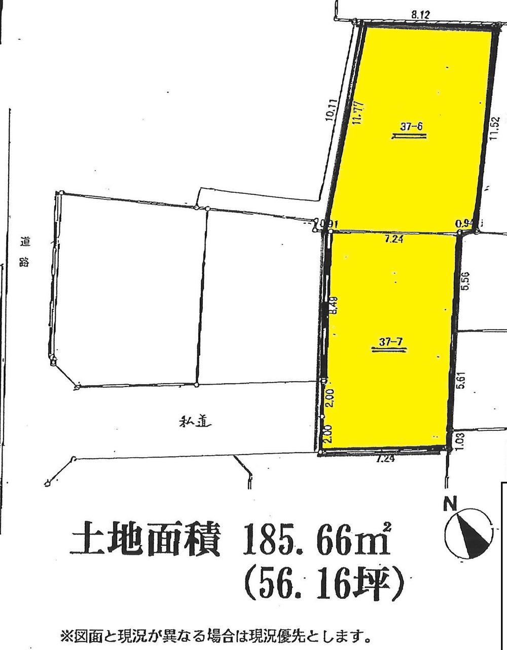 Compartment figure. Land price 40 million yen, Land area 185.66 sq m