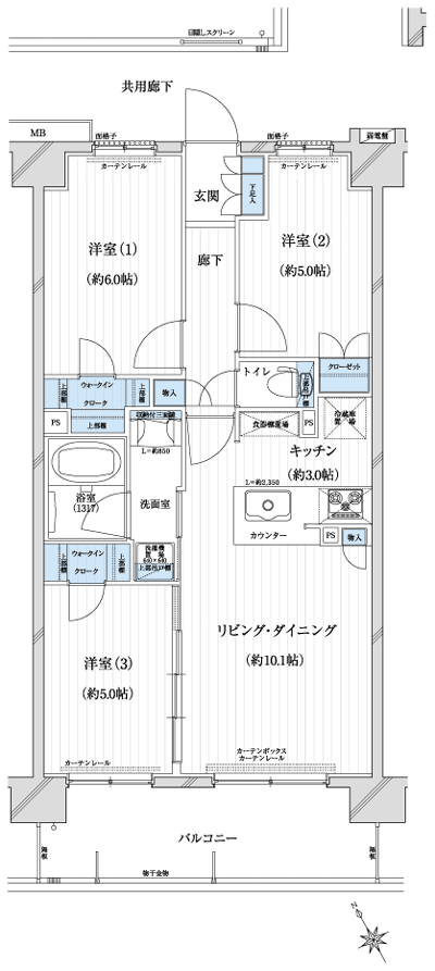Floor: 3LDK + 2WIC, occupied area: 62.93 sq m, Price: 36,180,000 yen, now on sale