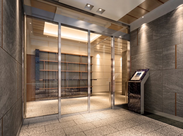 Shared facilities.  [Entrance Hall Rendering] Satisfy the pride of the people live, We nestled the dignity drifting Entrance Hall. On the floor, Produce a magnificent atmosphere in the granite of the impressive white series. On the wall surface, Arranged panel of Wood rhythmically, It is designed such that gracefully escort.