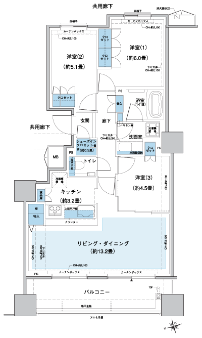 Floor: 3LDK + SIC, the occupied area: 72.23 sq m, Price: TBD