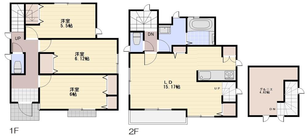 Floor plan. (B Building), Price 39,800,000 yen, 3LDK, Land area 96.6 sq m , Building area 83.3 sq m