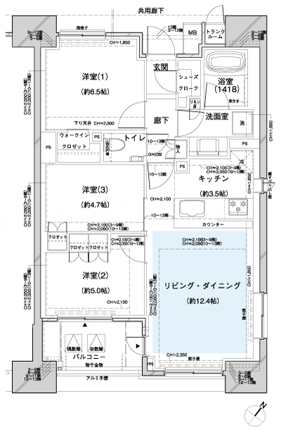 Floor: 3LDK + WIC + SC + TR, the occupied area: 70.35 sq m, Price: 63,300,000 yen, now on sale