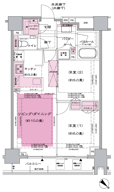 Floor: 2LD ・ K + SIC (shoes closet), the occupied area: 53.72 sq m, Price: 51,800,000 yen, now on sale