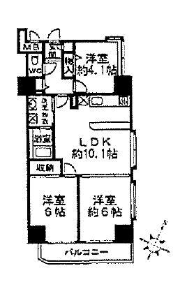 Floor plan. 1LDK, Price 35,800,000 yen, Occupied area 56.06 sq m , Balcony area 4.85 sq m 2 ・ It can be changed for free to 3LDK