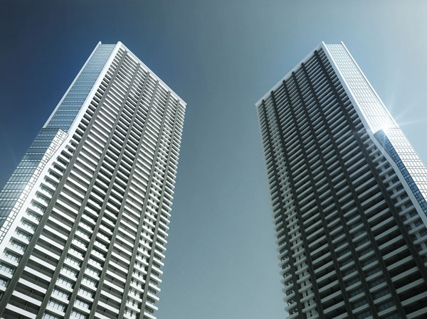 Buildings and facilities. appearance ※ Exterior - Rendering of the web is CG synthesis building Rendering that caused draw based on the drawings of the planning stage ・ Which was processed, In fact a slightly different.