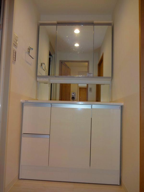 Wash basin, toilet. Bathroom vanity